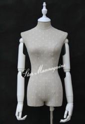 Female Fabric Dress Form (white-flower linen)